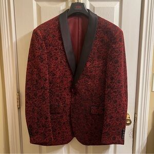 Men’s Red & Black Blazer Formal Suit Jacket